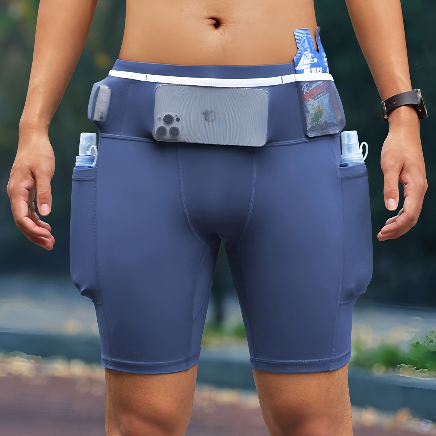 Outdoor Sport Leggings - Mens Marathon Running Shorts with Waist