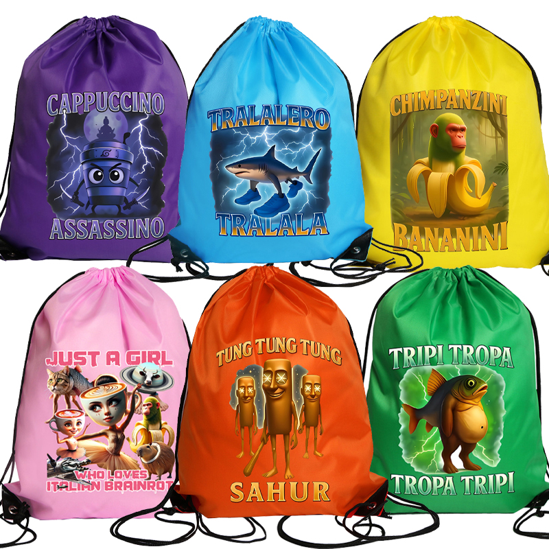 Outdoor Sport For Kids - Tralalero Tralala Drawstring Backpack Tungtung Sahur