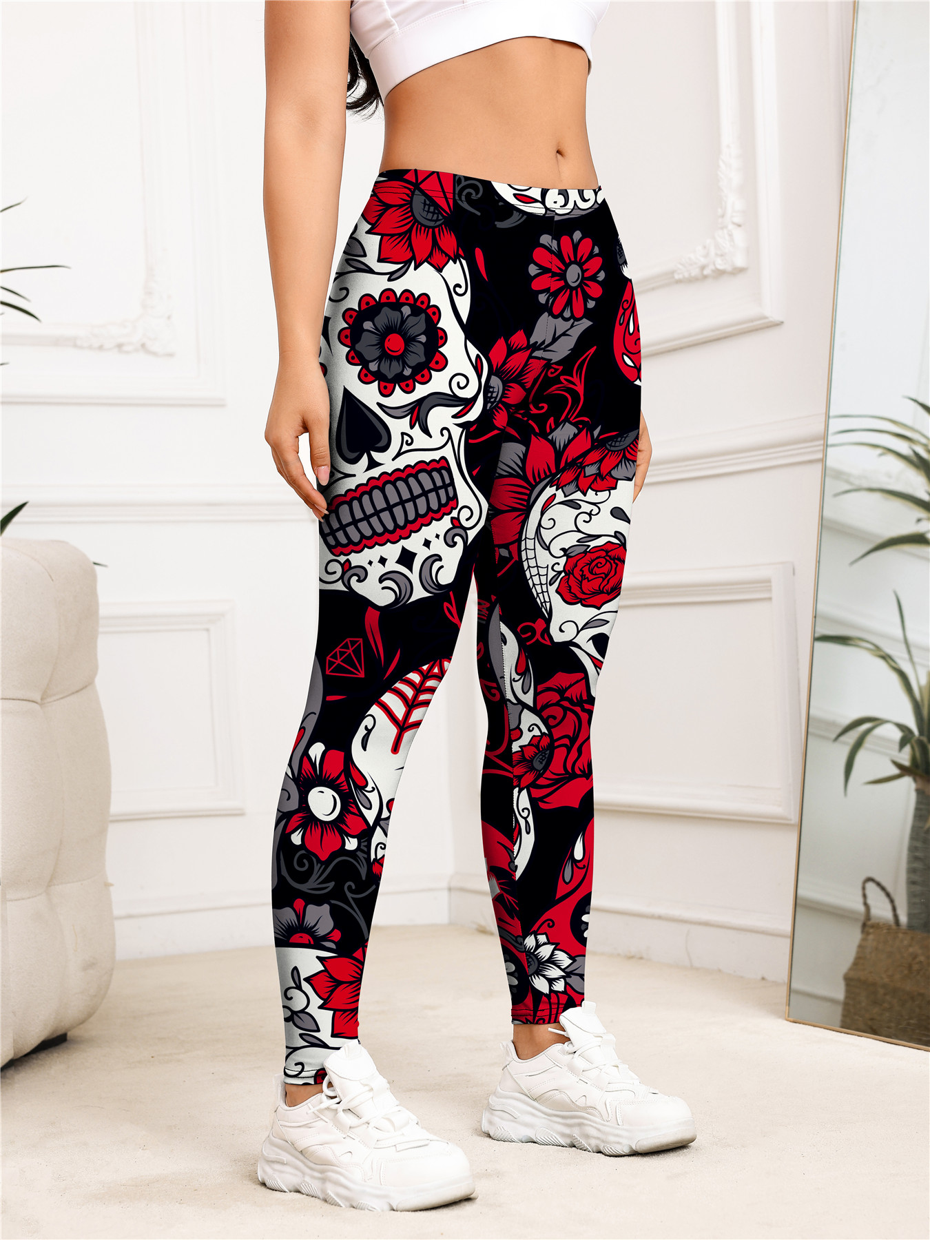 Ladies' high-waisted skeleton  - Outdoor Sport Leggings บทวิจารณ์และราคา