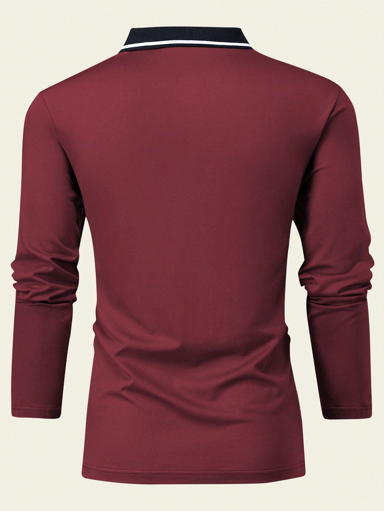 Men's Burgundy Long Sleeve Pol - Polo Shirt Equestrian บทวิจารณ์และราคา