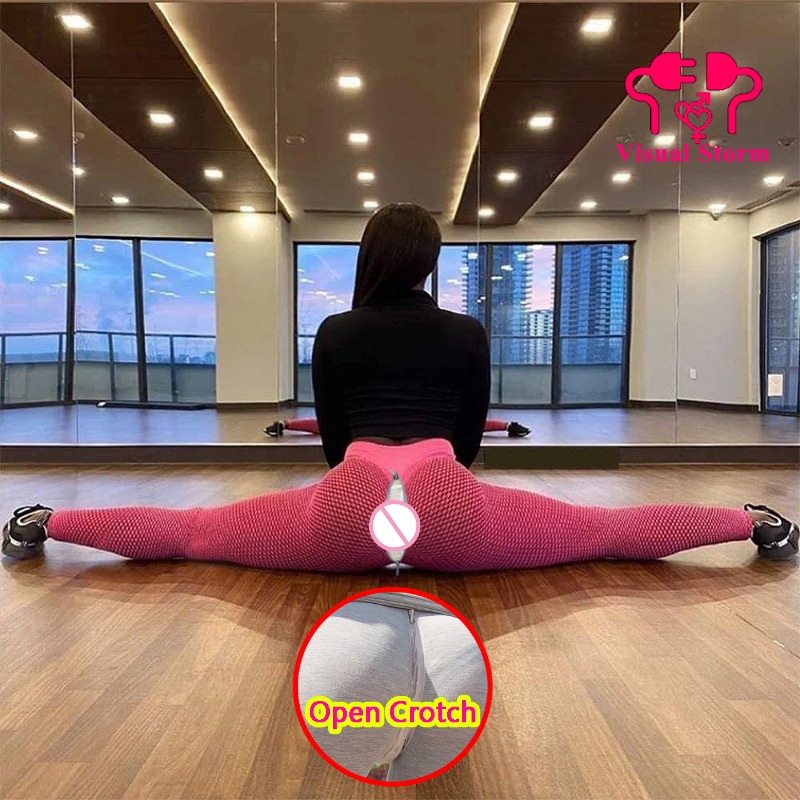 Woman Sexy Open Crotch Legging - Outdoor Sport Leggings บทวิจารณ์และราคา