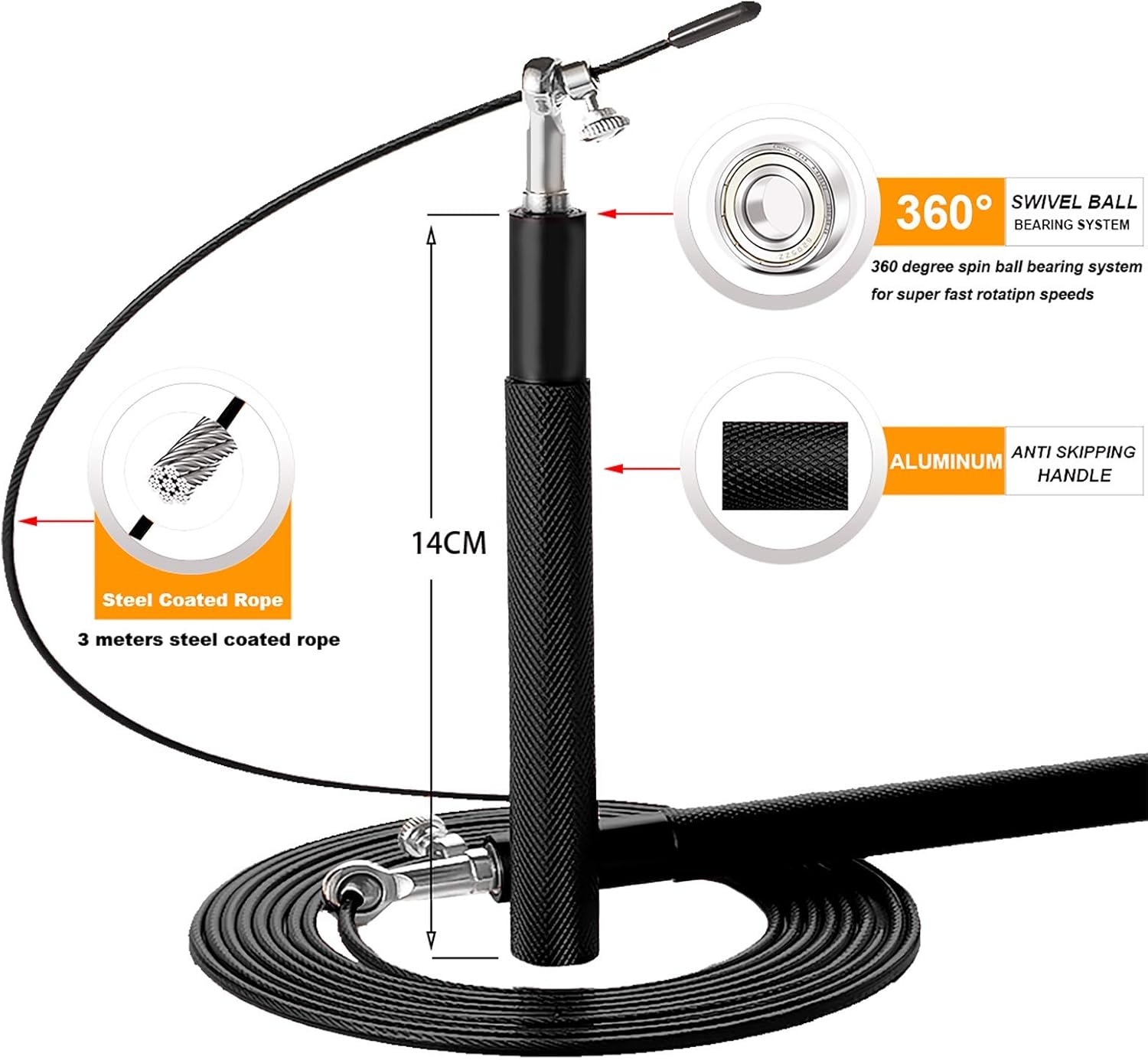 Speed Jump Rope - 360° Swivel  - Speed Skipping Rope บทวิจารณ์และราคา