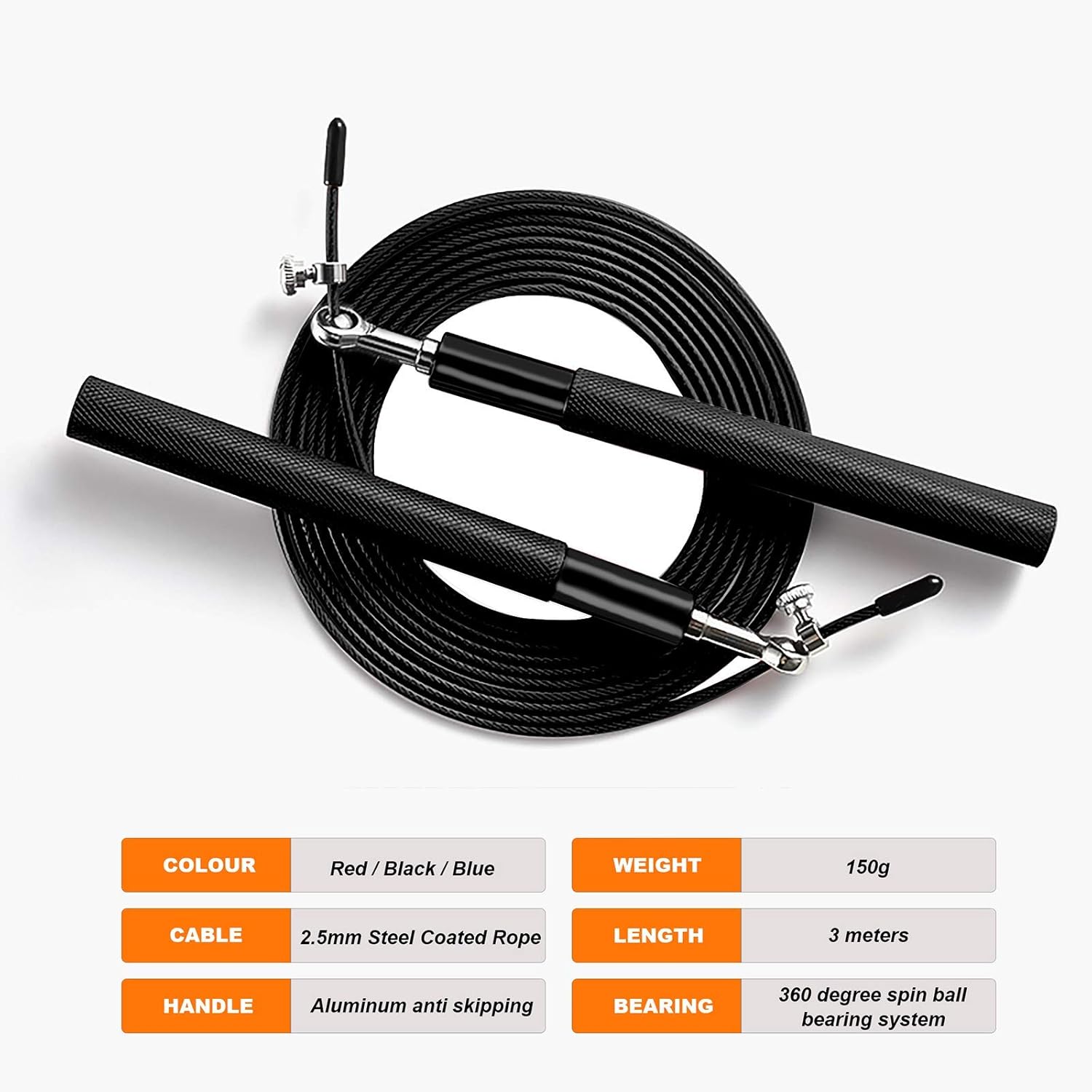 Speed Jump Rope - 360° Swivel  - Speed Skipping Rope บทวิจารณ์และราคา