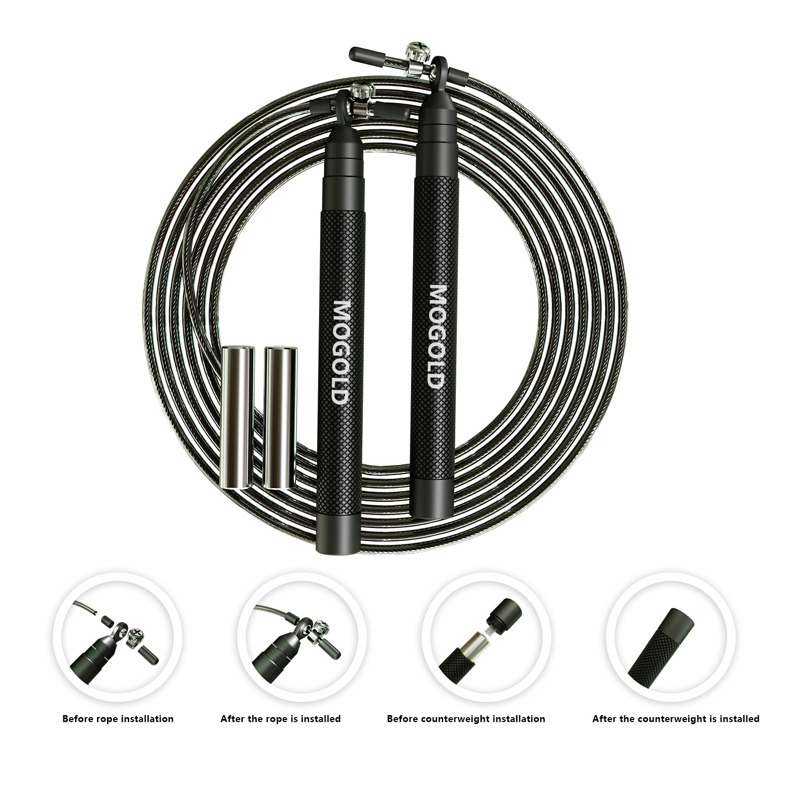 Crossfit Weighted jump rope gy - Speed Skipping Rope บทวิจารณ์และราคา