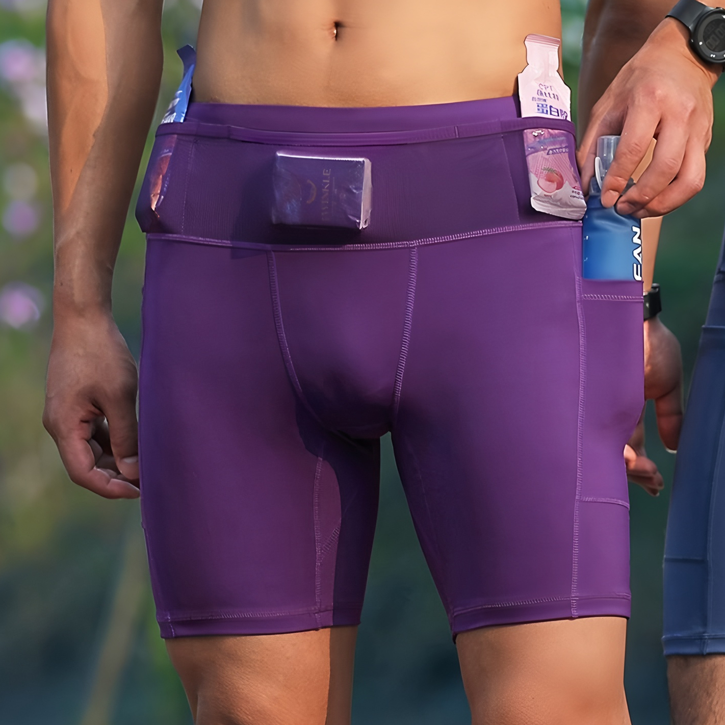 Mens Marathon Running Shorts w - Outdoor Sport Leggings บทวิจารณ์และราคา