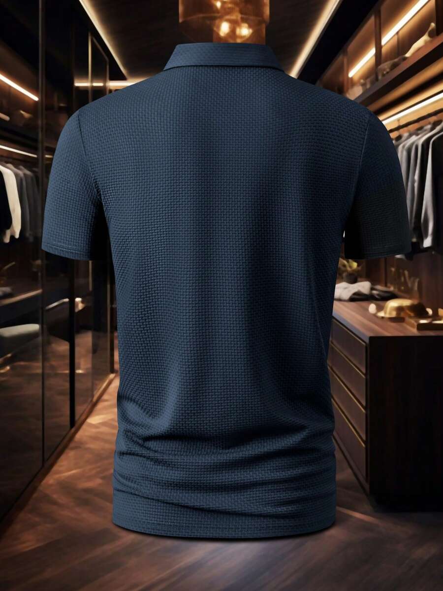 Men's Textured Polo Shirt with - Polo Shirt Equestrian บทวิจารณ์และราคา