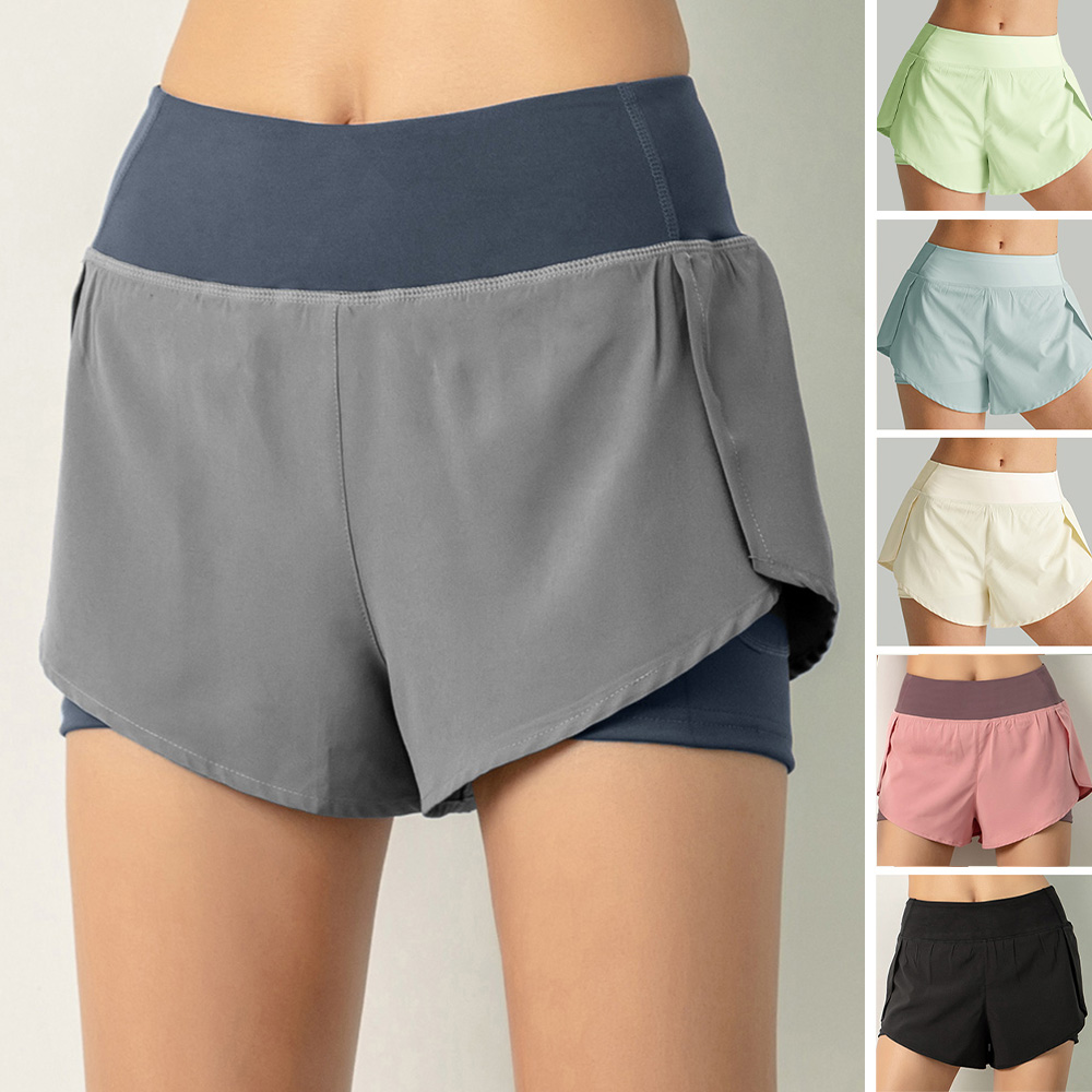 Women Running Shorts 2-in-1 wi - Outdoor Sport Leggings บทวิจารณ์และราคา