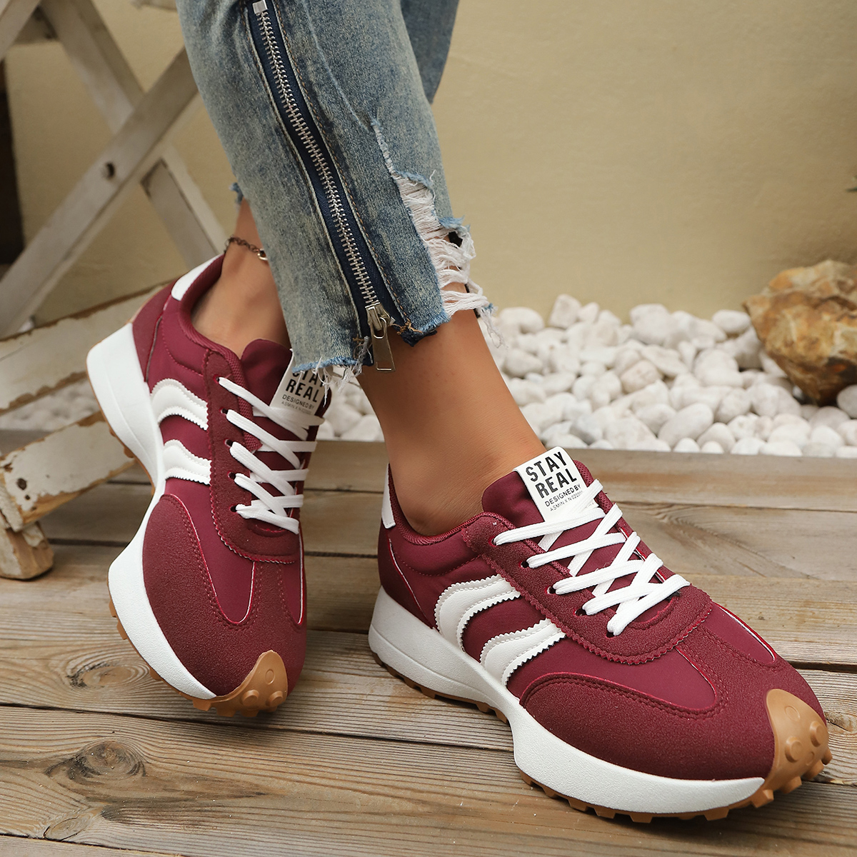 Women Sneakers Spring New Casu - Outdoor Sport With Sticks บทวิจารณ์และราคา