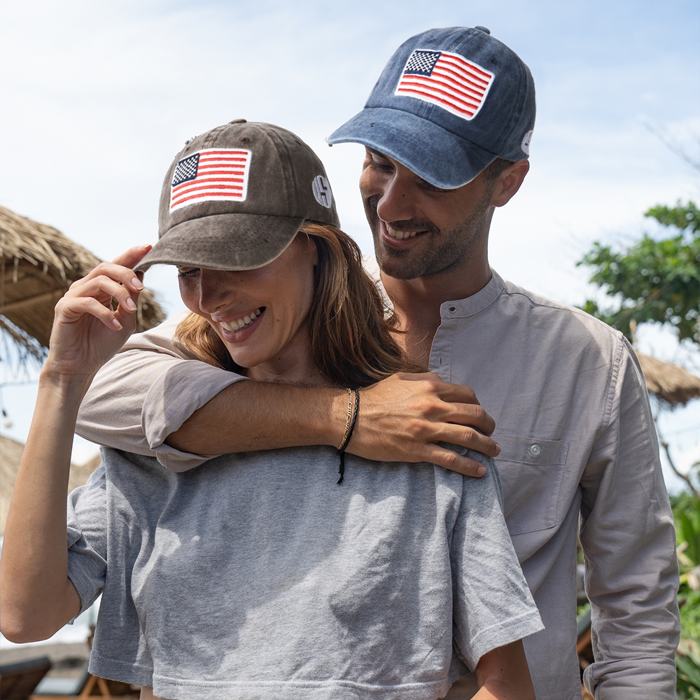 Unisex Washed Cotton USA Flag  - Outdoor Sport Usa บทวิจารณ์และราคา