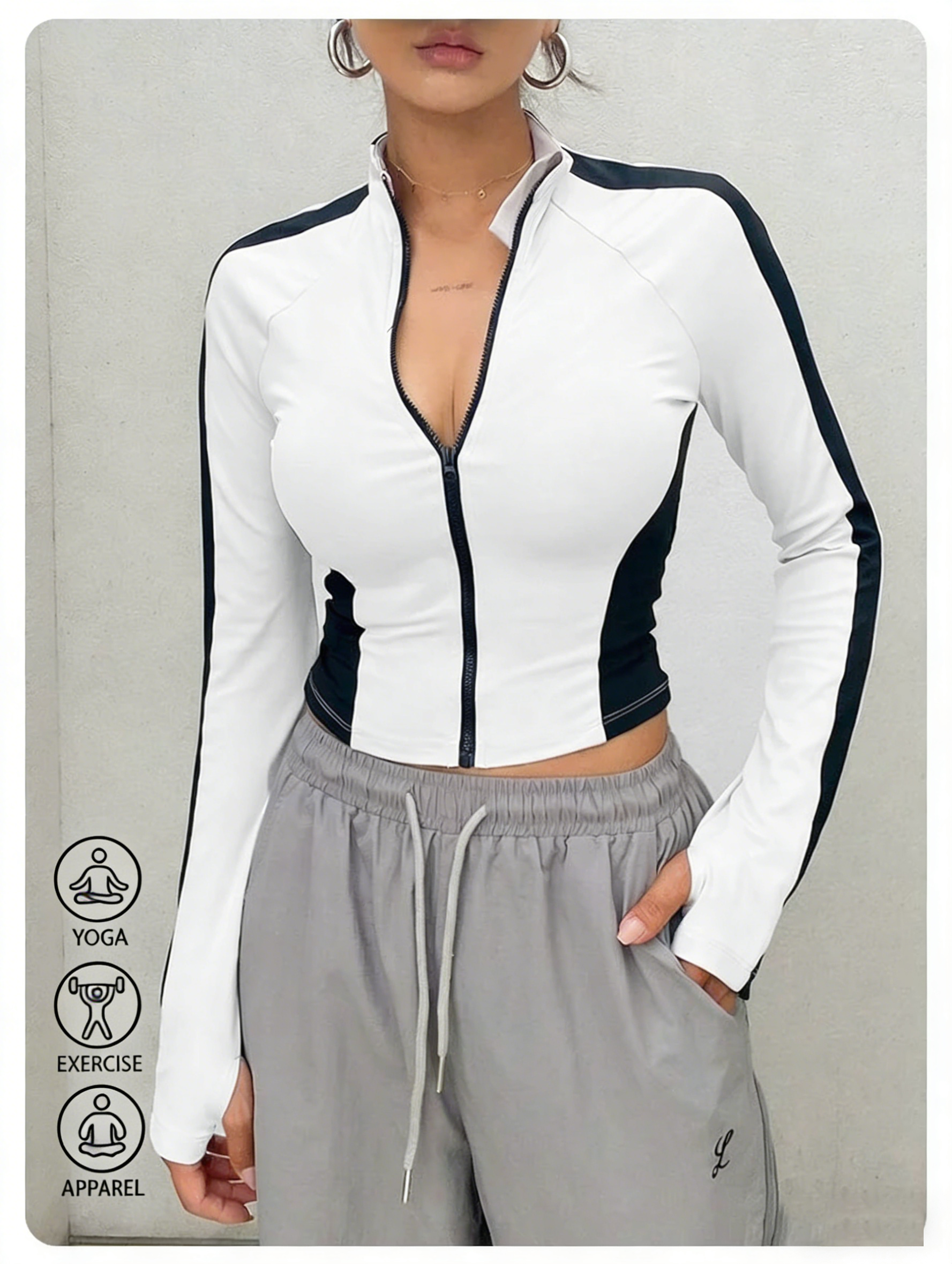Yoga Clothes Stand Up Collar J - Outdoor Sports บทวิจารณ์และราคา