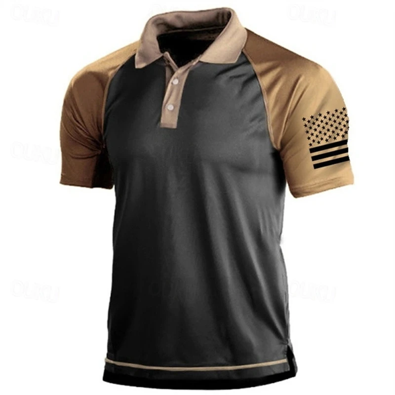 3D Print USA Flag Pattern Polo - Outdoor Sport Usa บทวิจารณ์และราคา