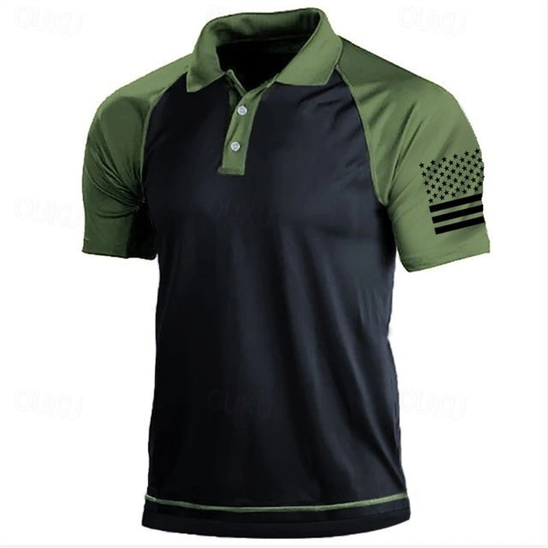 3D Print USA Flag Pattern Polo - Outdoor Sport Usa บทวิจารณ์และราคา