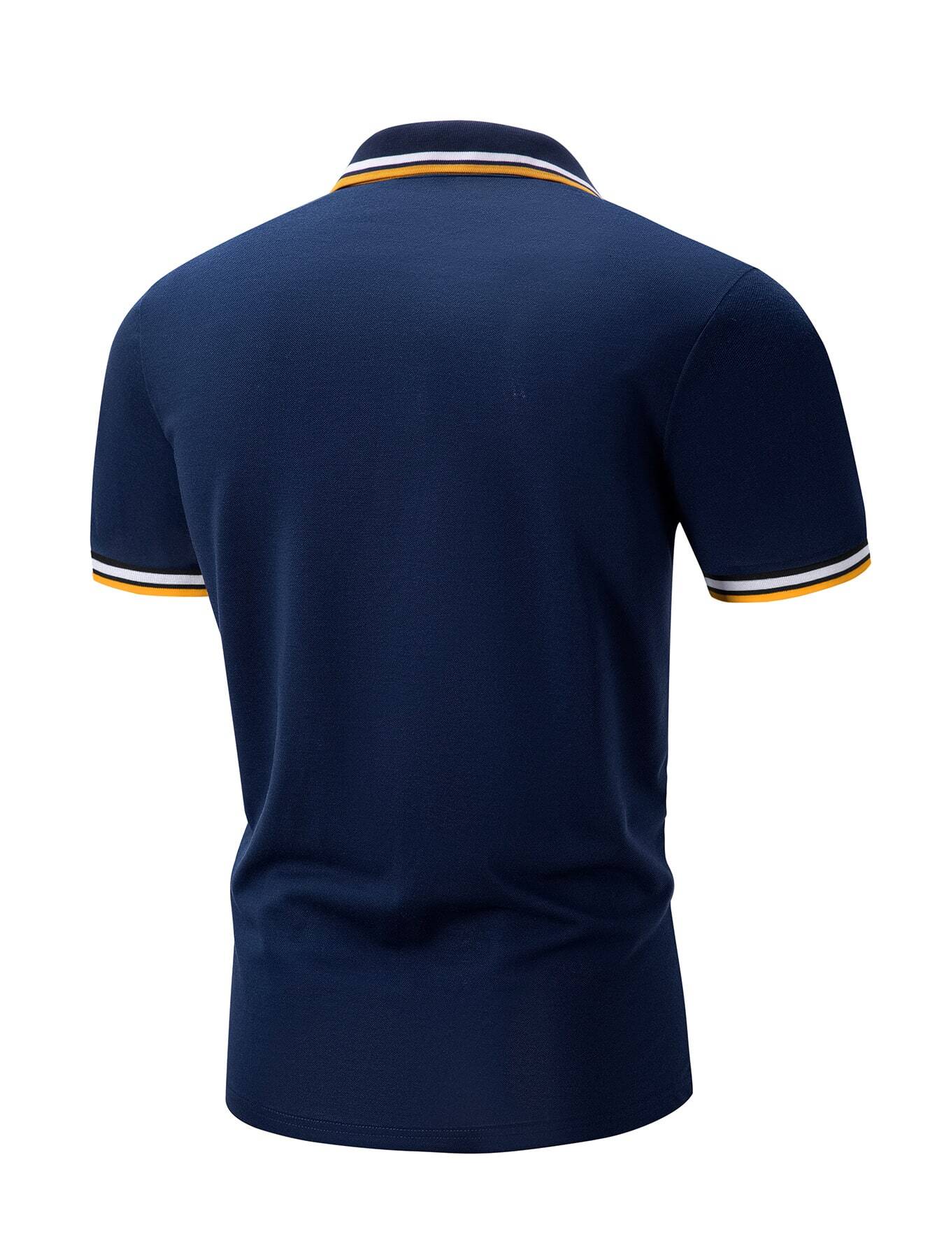 Men's Navy Blue Polo Shirt wit - Polo Shirt Equestrian บทวิจารณ์และราคา