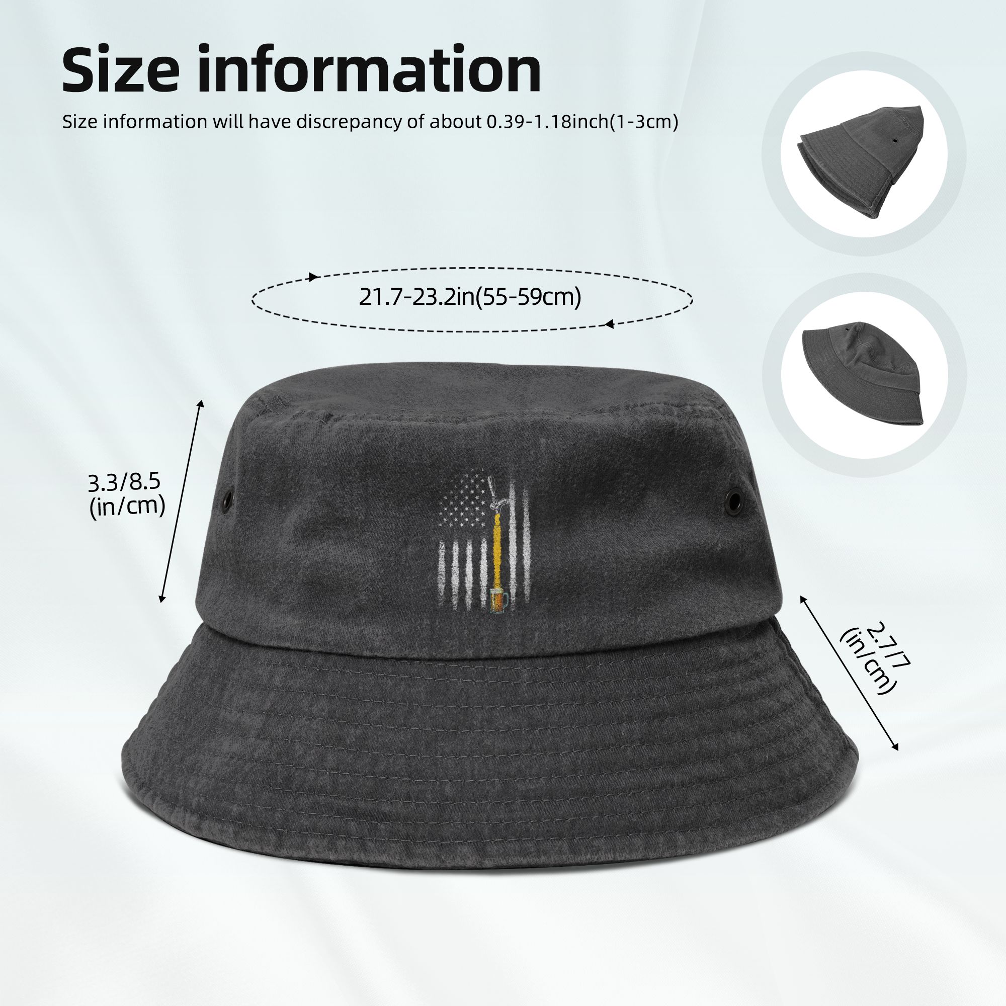 USA Flag Beer Bucket Hat Men W - Outdoor Sport Usa บทวิจารณ์และราคา