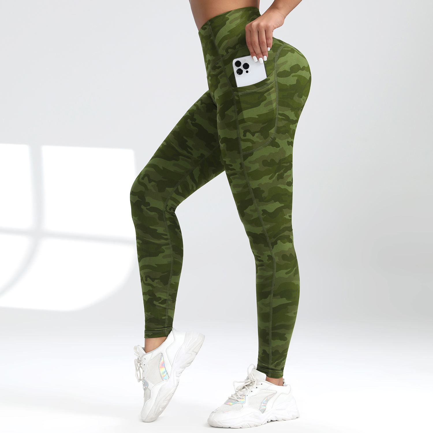 Camouflage Pockets Hight Waist - Outdoor Sport Leggings บทวิจารณ์และราคา