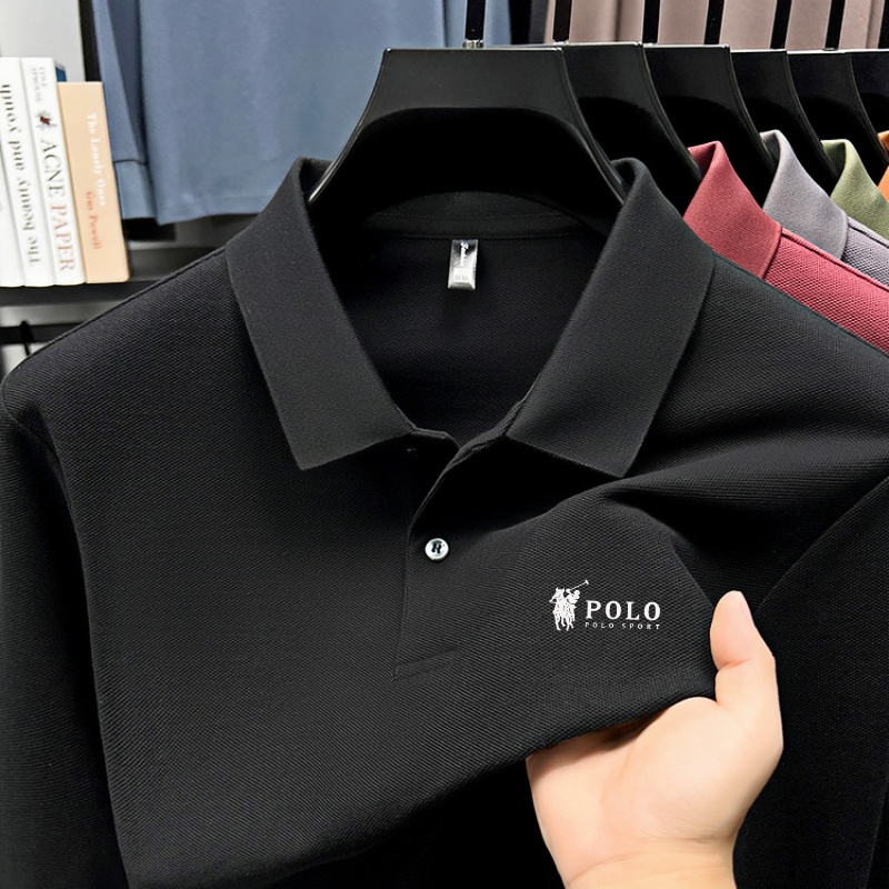 Men's brand polo shirt long sl - Polo Shirt Equestrian บทวิจารณ์และราคา