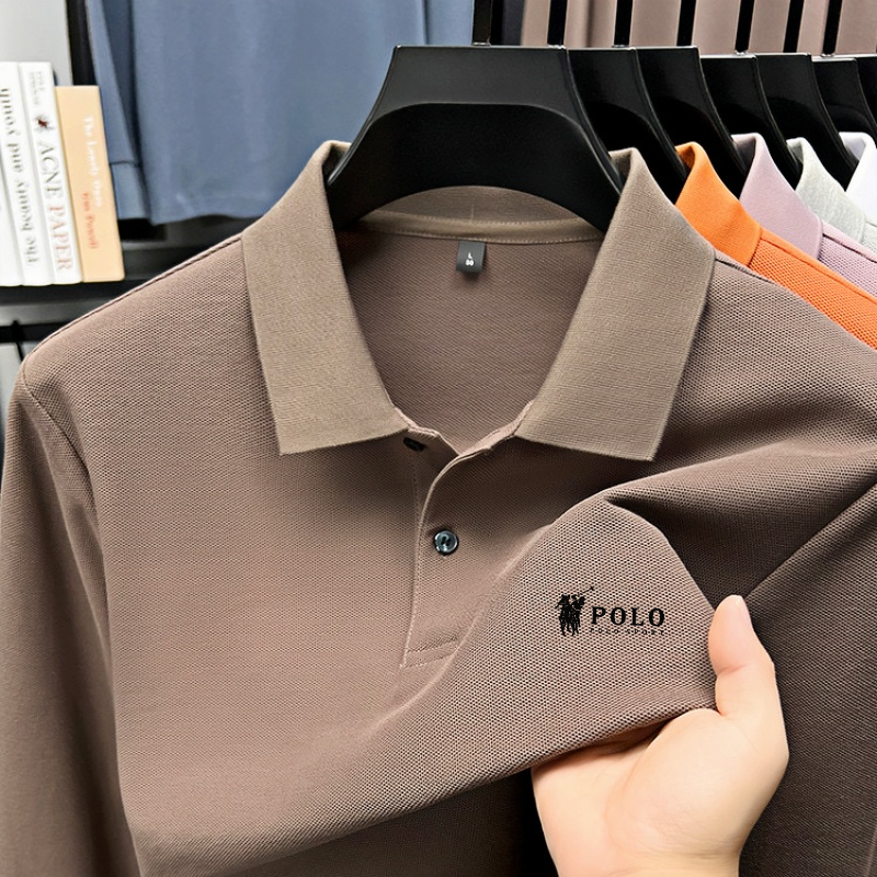 Men's brand polo shirt long sl - Polo Shirt Equestrian บทวิจารณ์และราคา