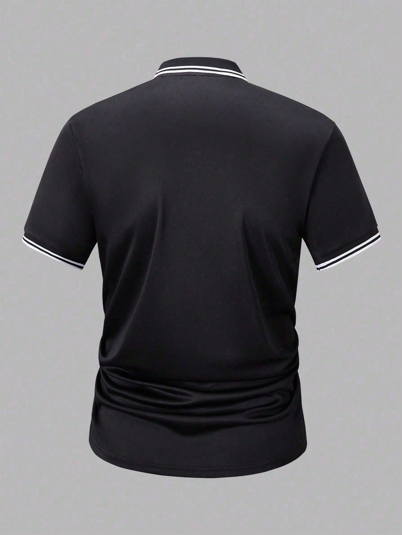 Black Men's Short Sleeve Polo  - Polo Shirt Equestrian บทวิจารณ์และราคา