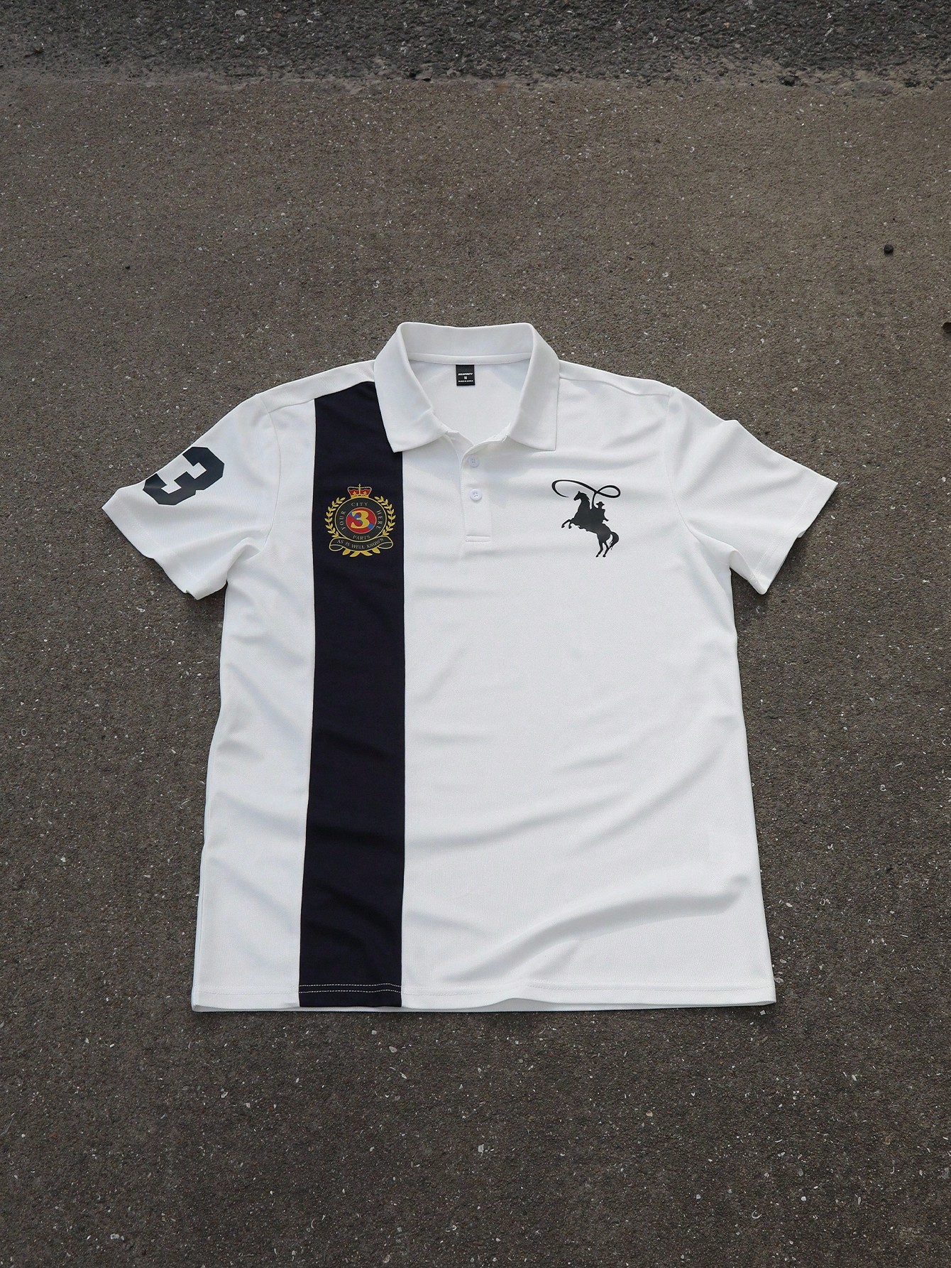 Men's White Short Sleeve Polo  - Polo Shirt Equestrian บทวิจารณ์และราคา