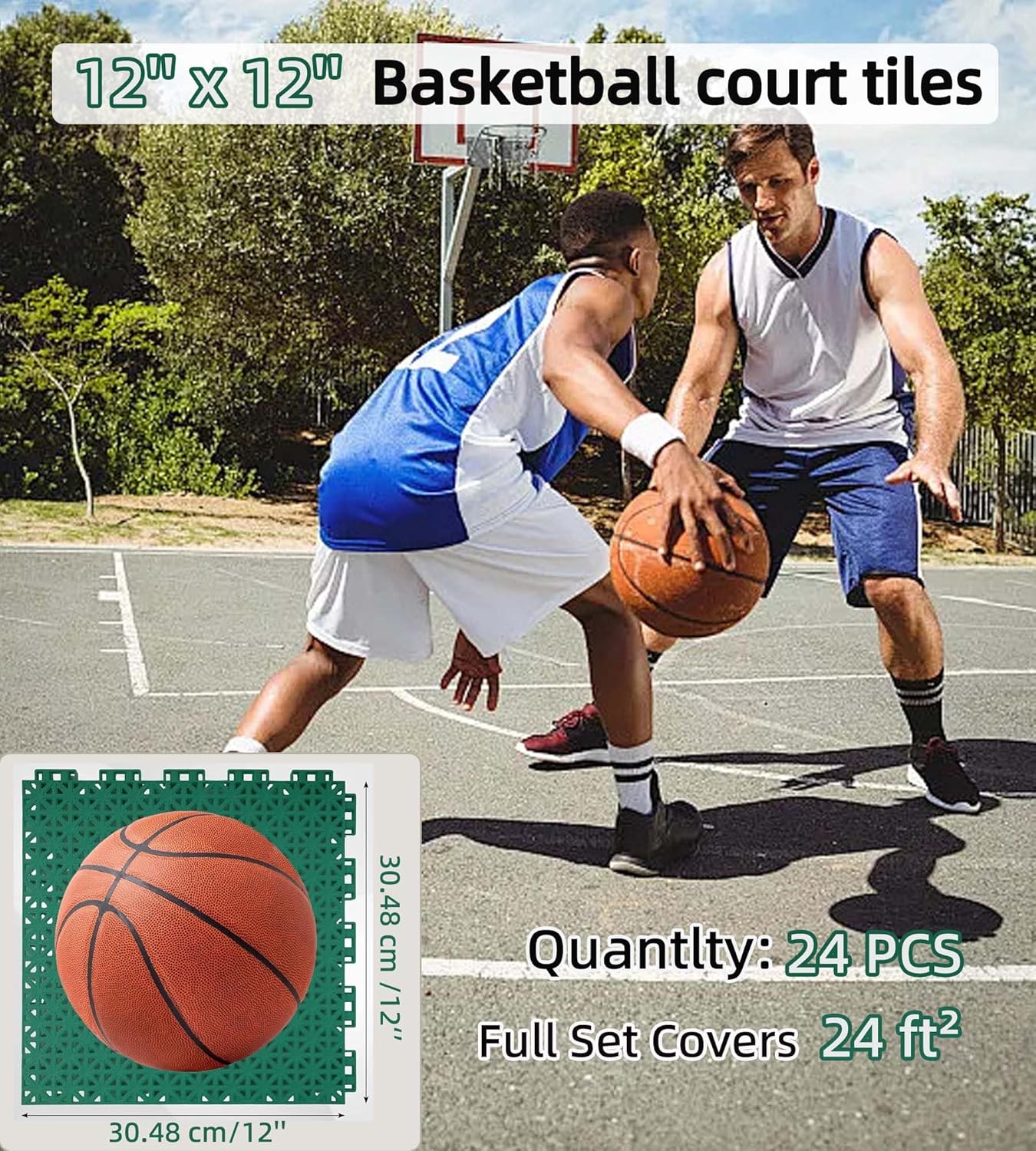 jxgzyy 24 PCS Basketball Court - Outdoor Sport Floor Tiles บทวิจารณ์และราคา